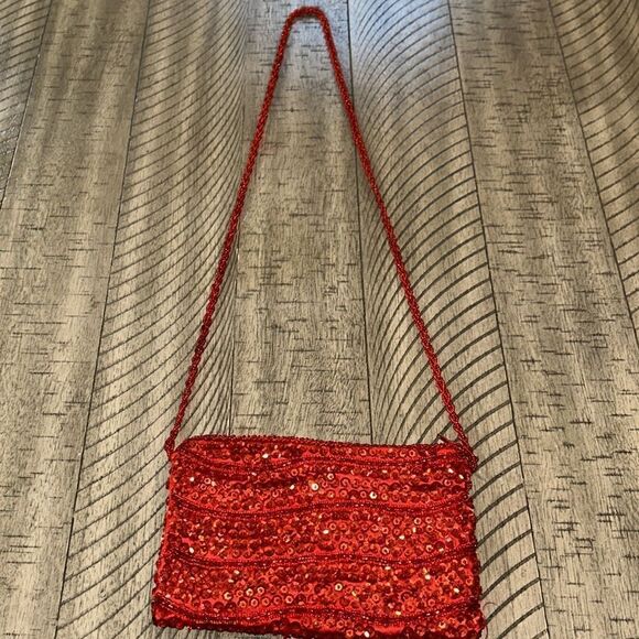 Heirloom Red Hot π Walborg Evening Purse π sparkle π & shineβπͺ© 1970s style! - Picture 14 of 17